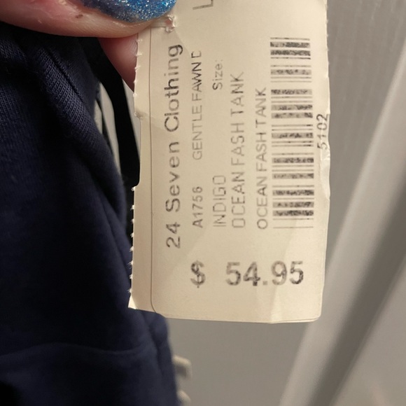 Gentle Fawn large halter top navy with pattern trim still with tags. - Picture 3 of 9